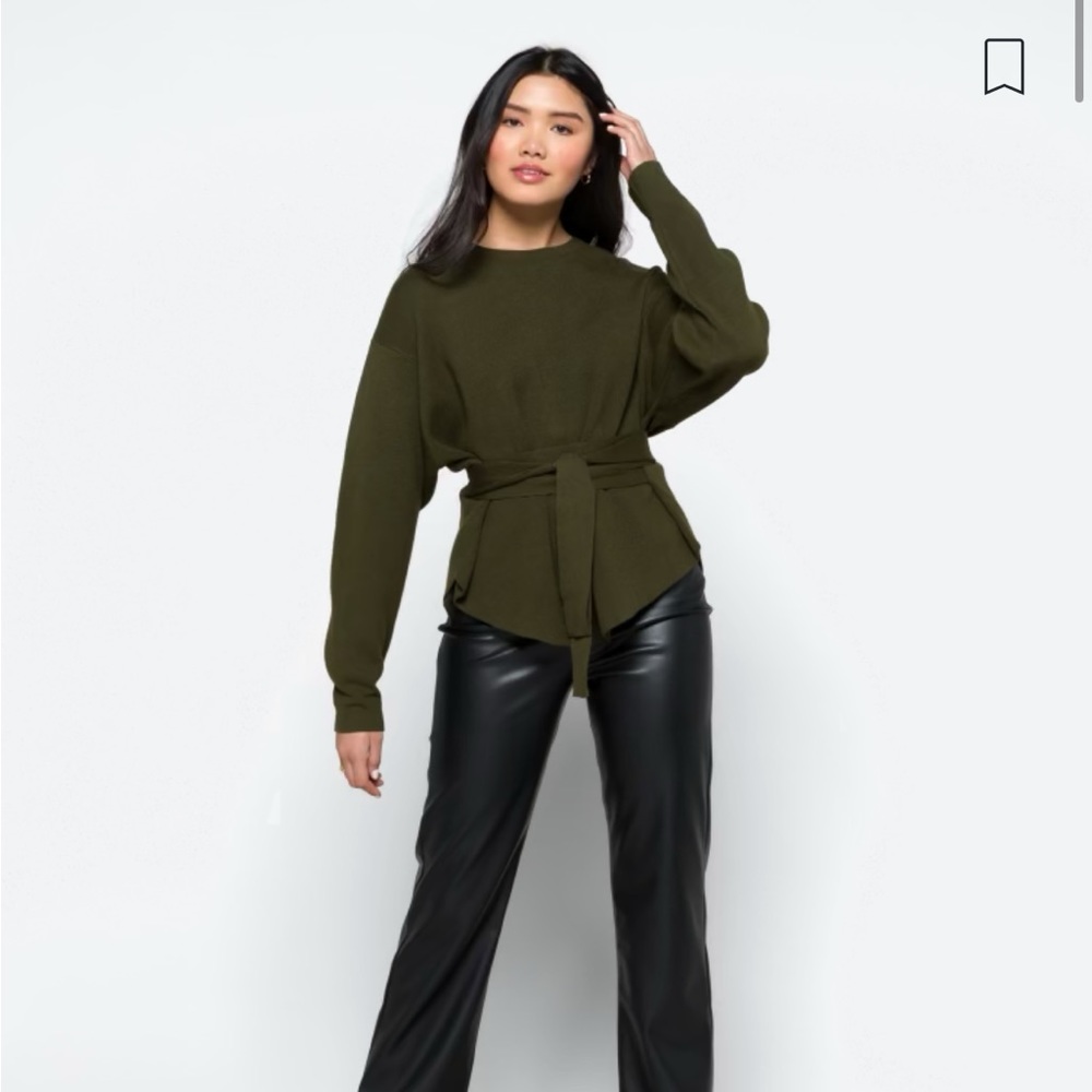 Nara tie front knit sweater